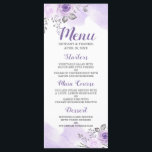 Romantic Pastel Purple Floral Chic Wedding Menu<br><div class="desc">Romantic Pastel Purple Floral Chic Wedding Menu</div>