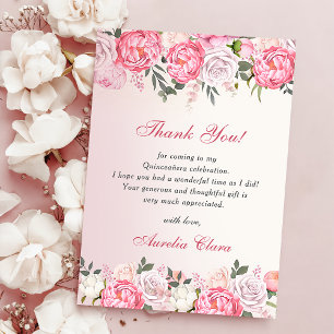 Romantic Pastel Roses Sweet 16 Thank You Card