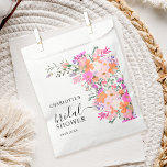 Romantic pastel wild flowers spring bridal shower favor bag<br><div class="desc">Romantic pastel wild flowers spring summer bridal favor bag with pretty wild country flowers in pink,  peach,  purple,  lavender,  green leaves and more,  with a brushed script typography on an elegant editable soft pastel pink background.</div>