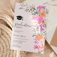 Romantic pastel wild flowers spring graduation