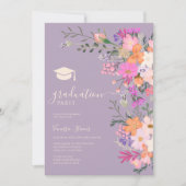 Romantic pastel wild flowers spring graduation invitation (Front)