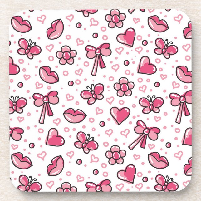 romantic pattern drink coaster (Front)