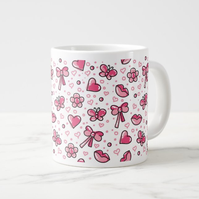 romantic pattern giant coffee mug (Front Right)