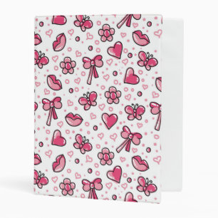 romantic pattern mini binder