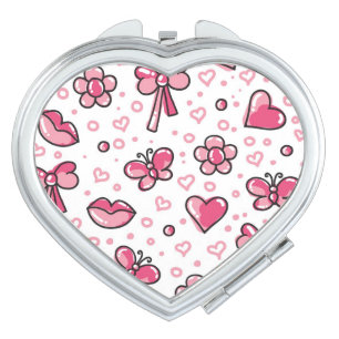 romantic pattern mirror for makeup