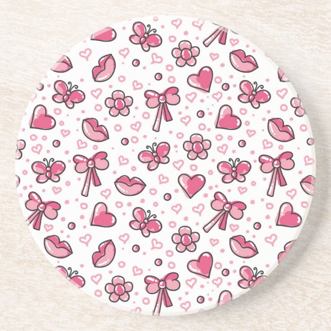romantic pattern sandstone coaster (Front)
