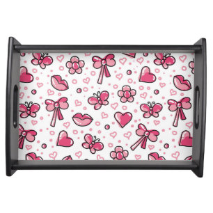 romantic pattern serving tray
