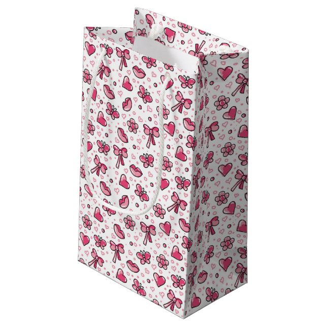 romantic pattern small gift bag (Back Angled)