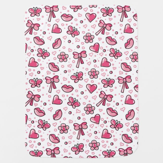 romantic pattern swaddle blanket (Front)