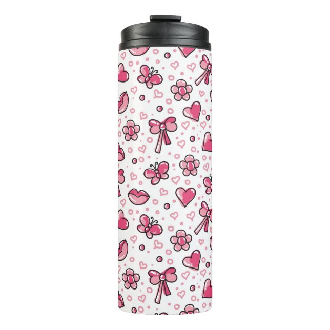 romantic pattern thermal tumbler (Front)