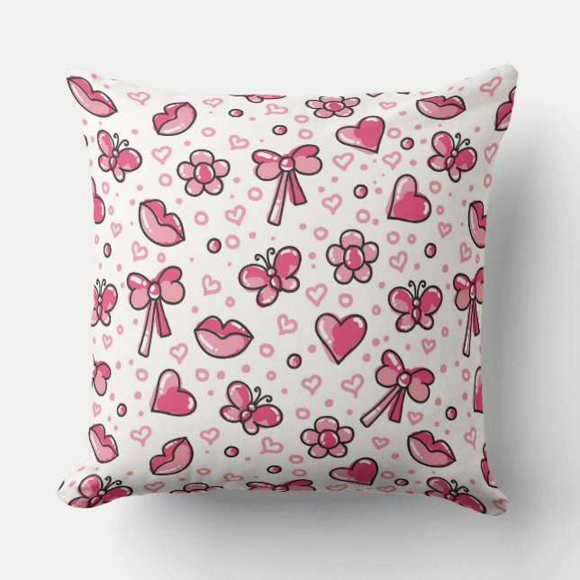 romantic pattern throw pillow (Front)