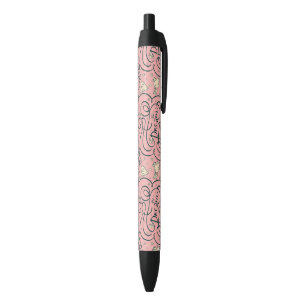 Romantic Pattern with Hearts and Birds Pen