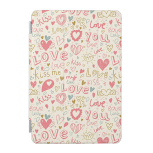 Romantic Pattern with Hearts and Lips iPad Mini Cover
