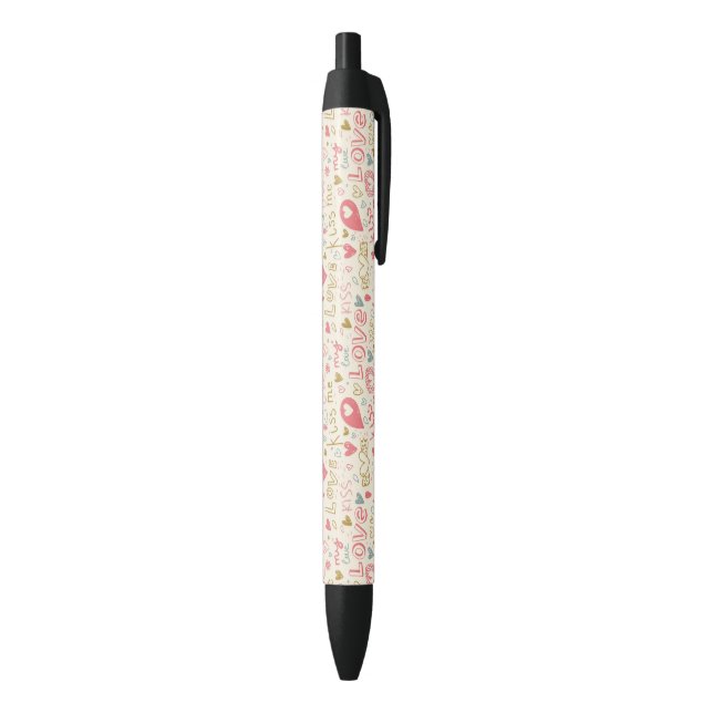 Romantic Pattern with Hearts and Lips Pen (Bottom (Vertical))