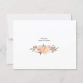 Romantic Peach Floral Thank You Card (Back)