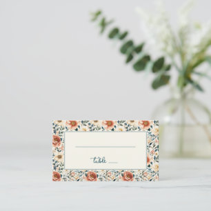 Romantic Peach Floral Vintage Place Card