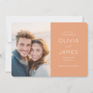 Romantic Peach Photo Save The Date