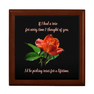 Romantic Peach Rose Valentine Gift Box