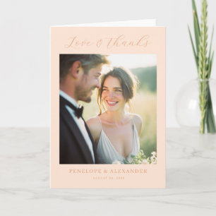 Romantic Peach Vintage Photo Thank You Card
