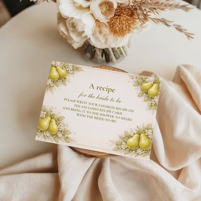 Romantic Pear Garden Bridal Shower Enclosure Card (Creator Uploaded)