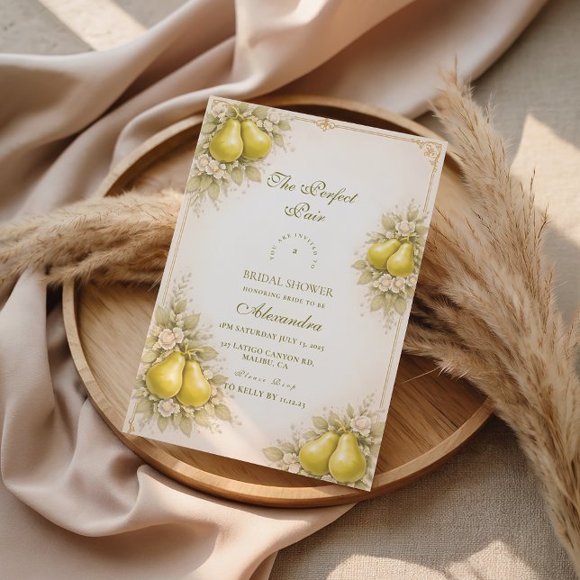 Romantic Pear Garden Bridal Shower Invitation (Creator Uploaded)