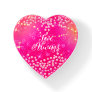 Romantic Pearls Pink Shine Heart Paperweight