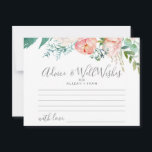 Romantic Peonies Advice & Well Wishes Card<br><div class="desc">These romantic peonies advice & well wishes cards are the perfect activity for an elegant wedding reception or bridal shower. The floral design features blush pink,  peach and white cascading watercolor flowers. Personalize these cards with the name of the bride and groom.</div>