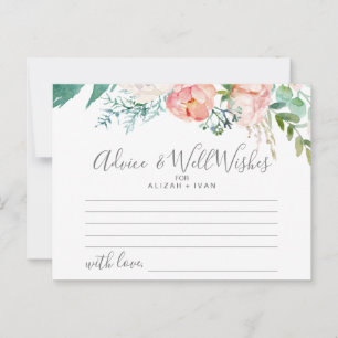 Romantic Peonies Advice & Well Wishes Card