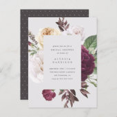 Romantic Peonies & Roses Bouquet Bridal Shower Invitation Postcard (Front/Back)