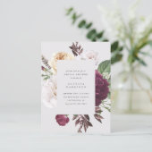 Romantic Peonies & Roses Bouquet Bridal Shower Invitation Postcard (Standing Front)
