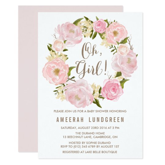 Flower Themed Baby Shower Invitations 4