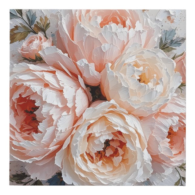 Romantic Peony Blooms Wall Art Canvas Print | Fine (Front)