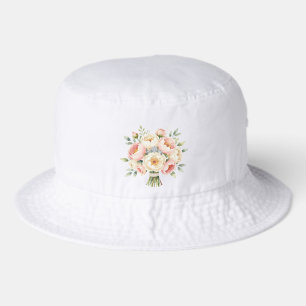Romantic Peony Bouquet with Diamond Ring Bucket Hat