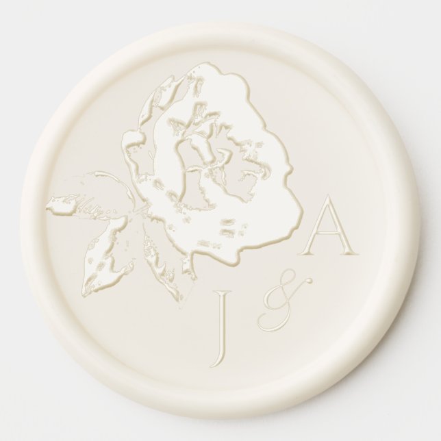 Romantic Peony Floral Wedding Wax Seal Sticker (Front)
