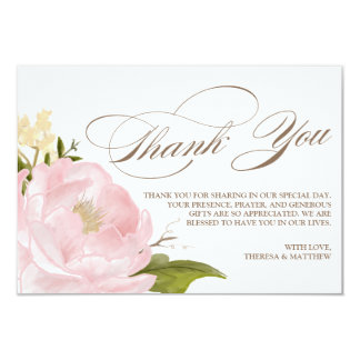Romantic Peony Flower Thank You Card