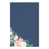 Romantic Peony Flowers | Blue Bridal Bingo Game Flyer (Back)