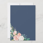 Romantic Peony Flowers | Blue Bridal Tea Invitation (Back)
