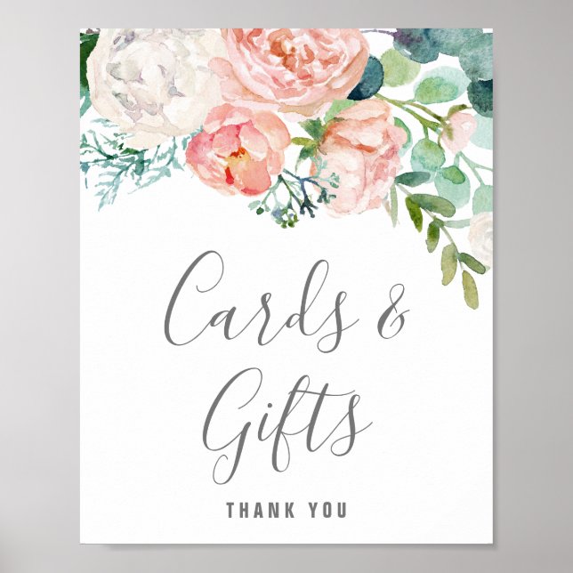Romantic Peony Flowers Cards & Gifts Sign (Front)