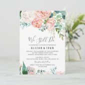 Romantic Peony Flowers Vow Renewal Invitation (Standing Front)