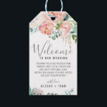 Romantic Peony Flowers Wedding Welcome Gift Tags<br><div class="desc">These romantic peony flowers wedding welcome gift tags are perfect for an elegant wedding. The floral design features blush pink, peach and white cascading watercolor flowers. Personalize the tags with the location of your wedding, a short welcome note, your names, and wedding date. These tags are perfect for destination weddings...</div>
