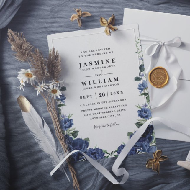 Romantic Peony Garden Elegant Modern Wedding Invitation (Creator Uploaded)