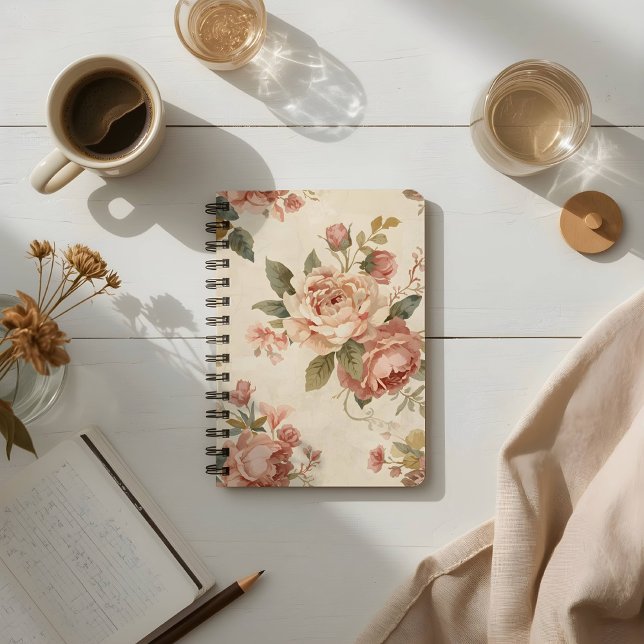 Romantic Peony & Rose Vintage Garden Notebook (Creator Uploaded)
