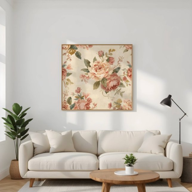 Romantic Peony & Rose Vintage Garden Poster (Creator Uploaded)