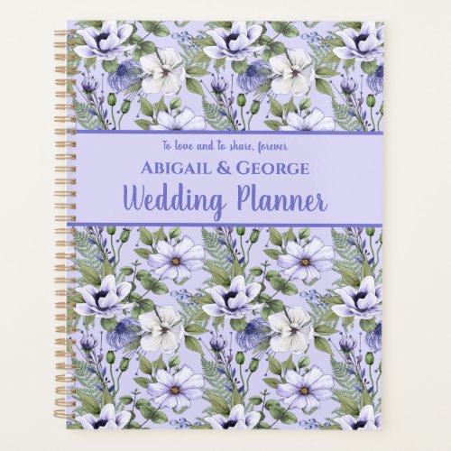 Romantic Periwinkle Floral Lavender Wedding Planner