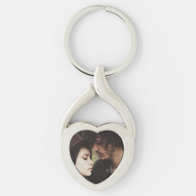 Romantic Personalized Couple's Photo Key Chain (Front)