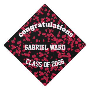 Romantic Personalized Grad 2026 Graduation Cap Topper