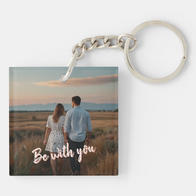 Romantic Personalized Keychain for Couples (Back)