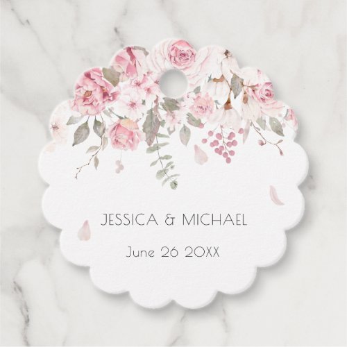 Romantic Personalized Pastel Floral Multicolor Favor Tags