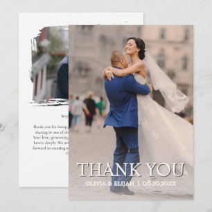Romantic Personalized Wedding Thank You Photo Card