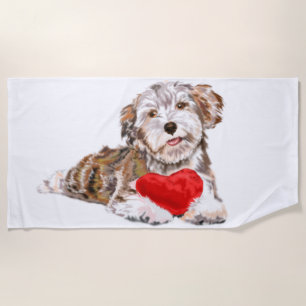 Romantic Pet Dog Gift Beach Towel